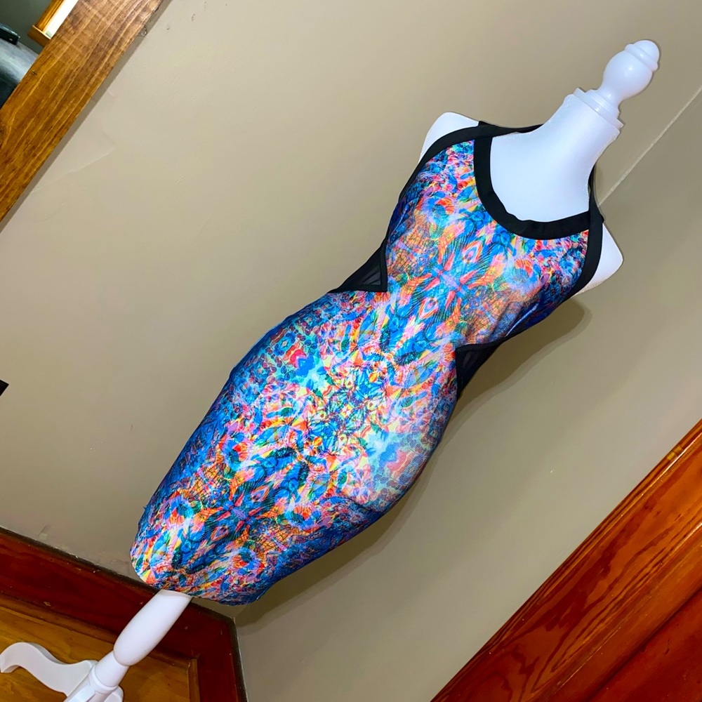 Blue Cutout Bodycon Dress - M